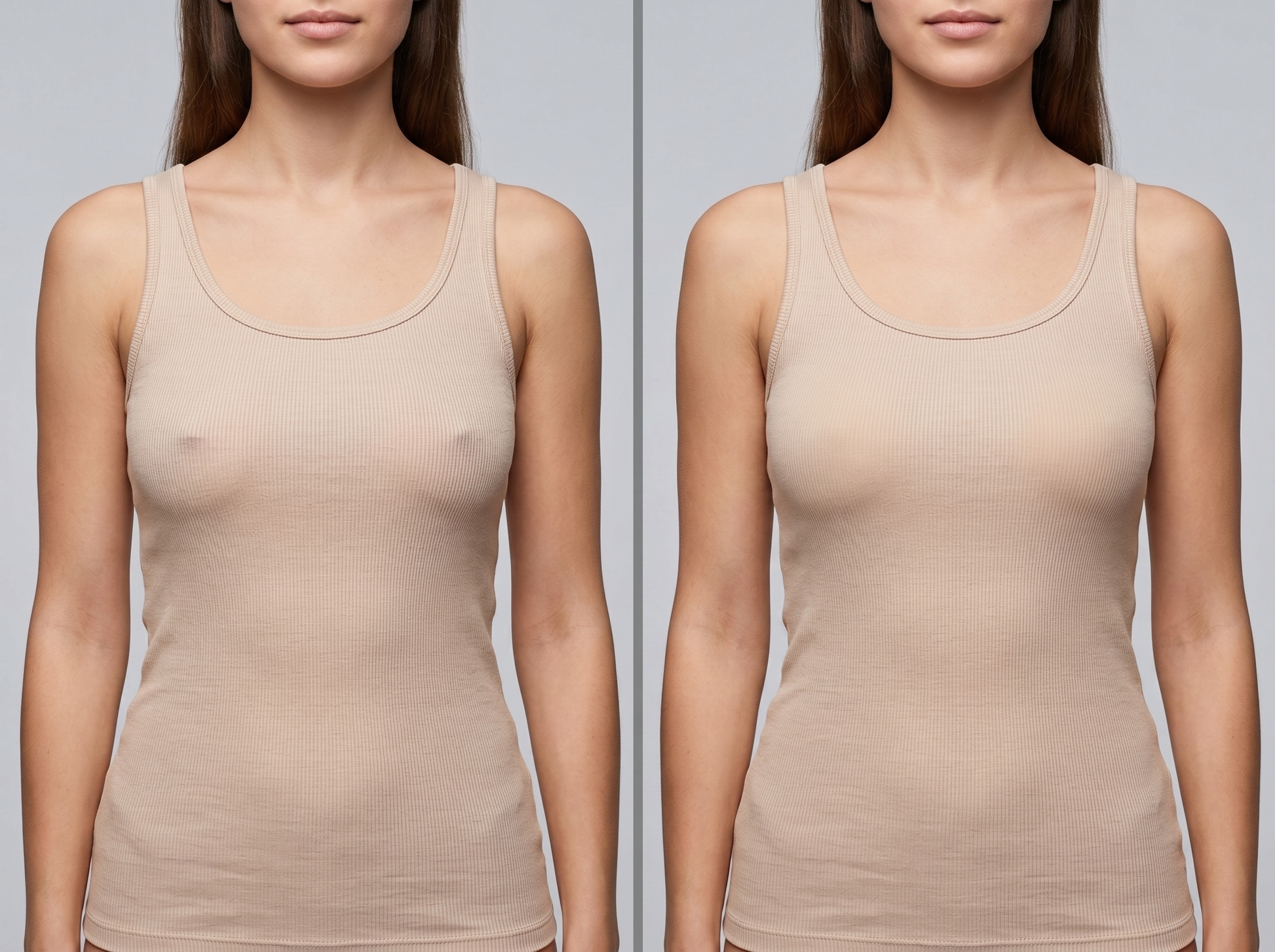 shapeonyou Invisible Lift Bra – Vorher / Nachher: kein Durchscheinen im Top